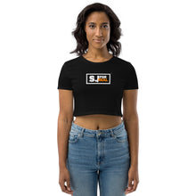 Load image into Gallery viewer, SJ For Real White/Orange Logo Crop Top
